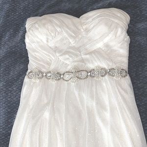 Strapless White Sparkly Dress